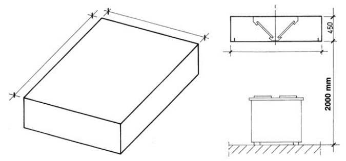 Decken-Dunstabzughaube B3400xT1300xH450mm
