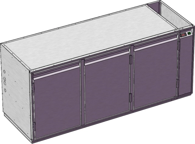 Soubassement de bar réfrigéré par air pulsé