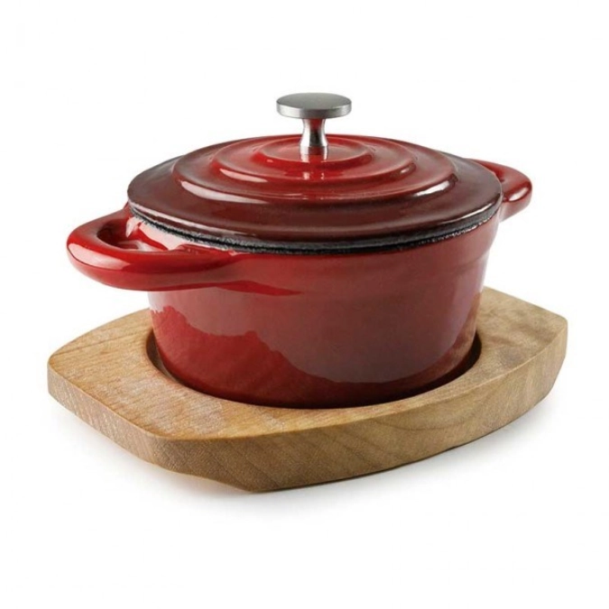 Magma Bratentopf rund rot mit Deckel D10cm H5cm 0.2lt