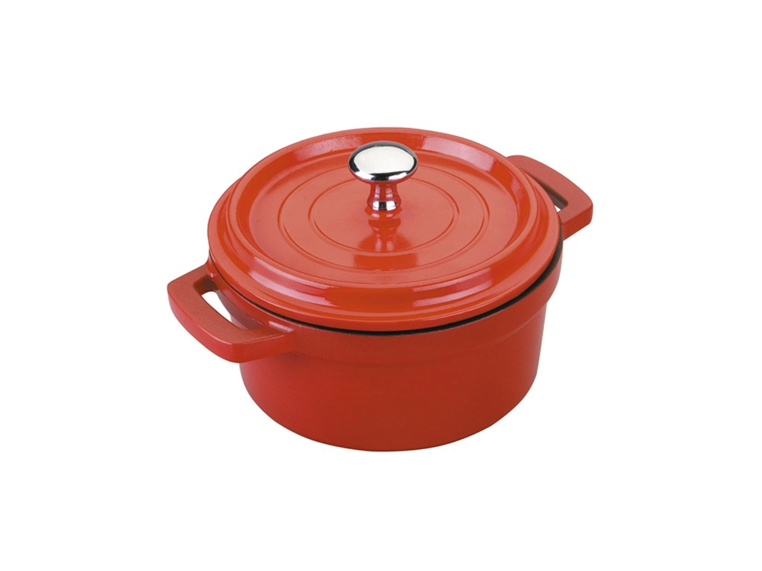 Faitout rouge en alumin.fondu d.9.5 cms