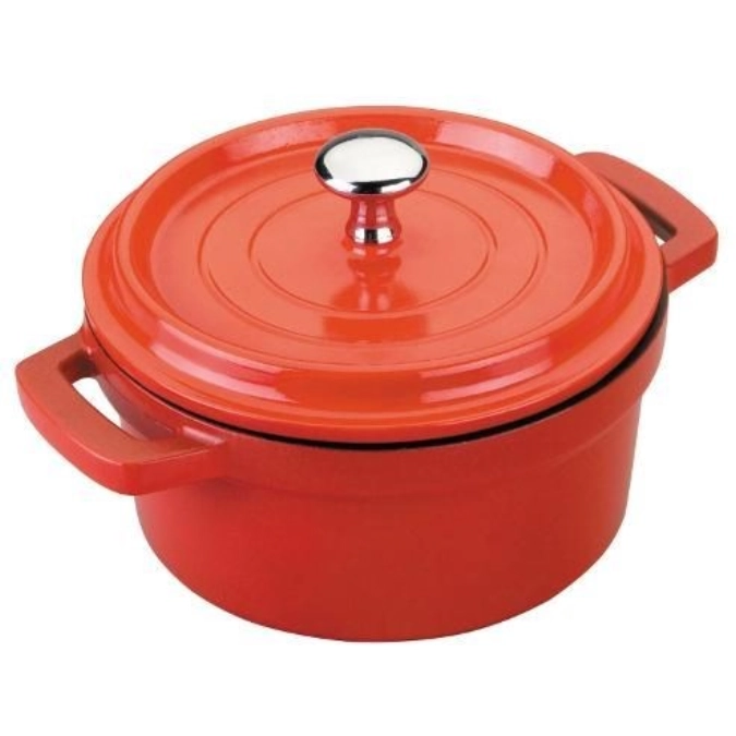 Bratentopf Mini rot mit Deckel D14cm H7.5cm 0.9lt