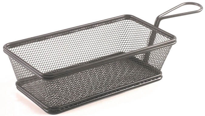 Korb rechteckig schwarz 21x11x6cm mit Griff