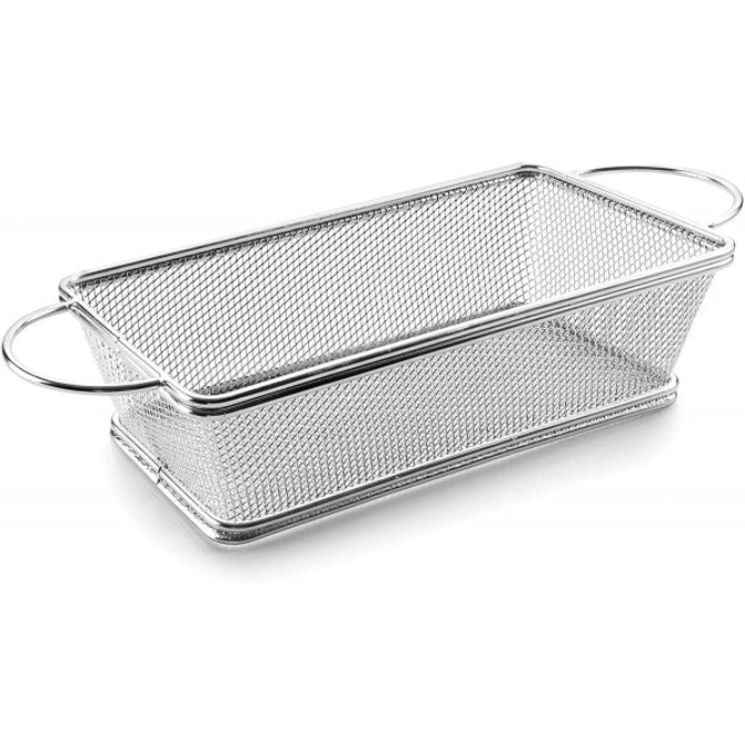 Korb rechteckig silber 21x11x6cm mit 2 Griffen