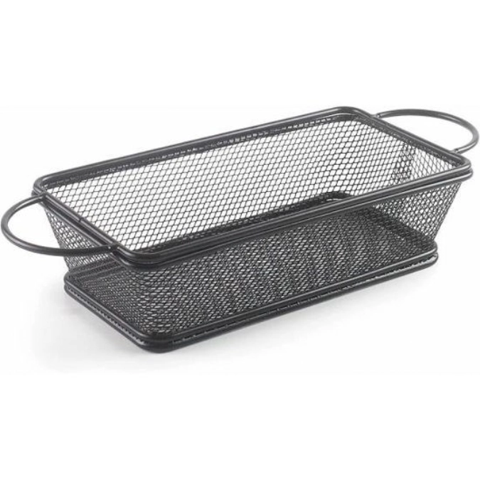 Korb rechteckig schwarz 21x11x6cm mit 2 Griffen