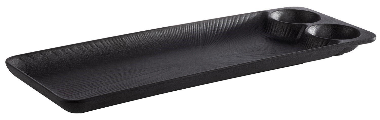 Plateau NERO 41x15cm incl. 2 cavités 30ml D : 6cm
