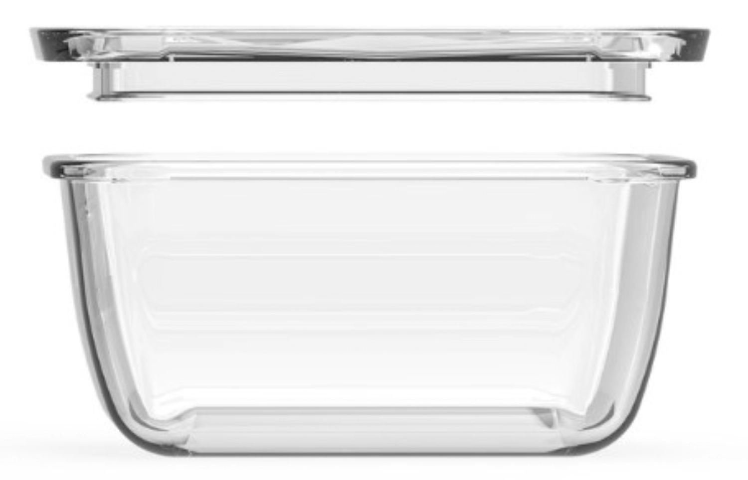 Boîte à provisions en verre pebbly avec couvercle en verre