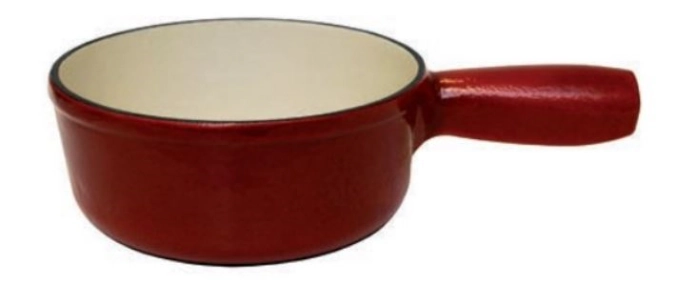 Caquelon fonte 17cm rouge/bl.