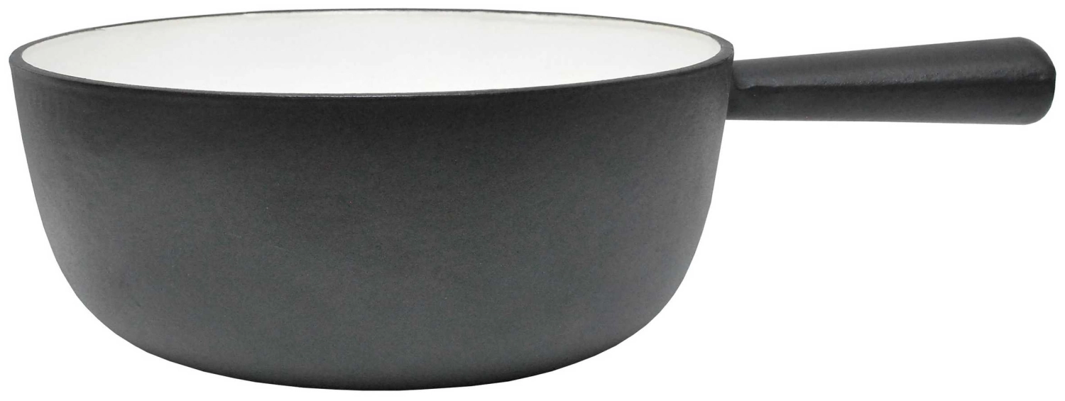 Caquelon à fondue en fonte noir/blanc 22cm