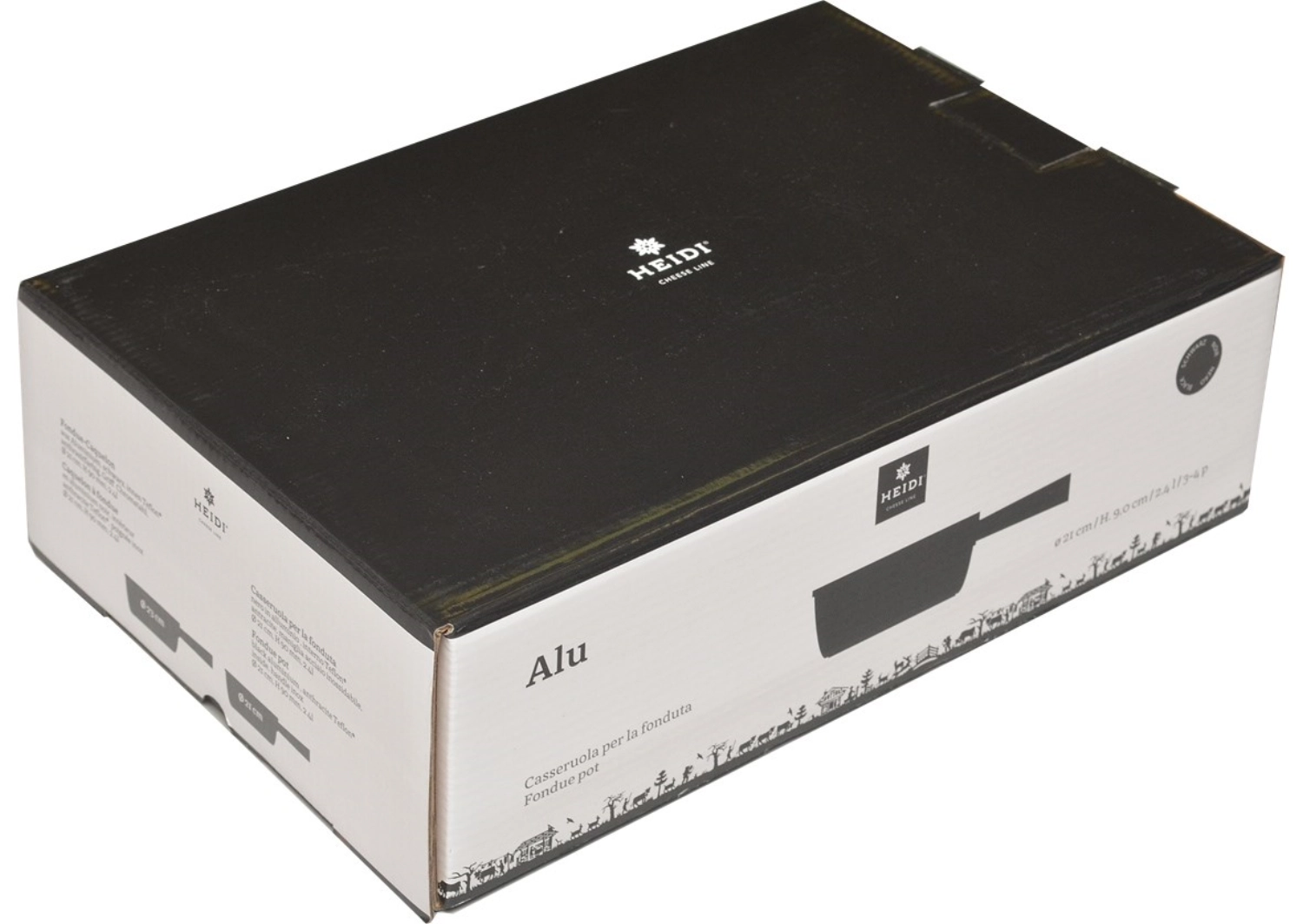 Alu. Caquelon Schwarz 21cm