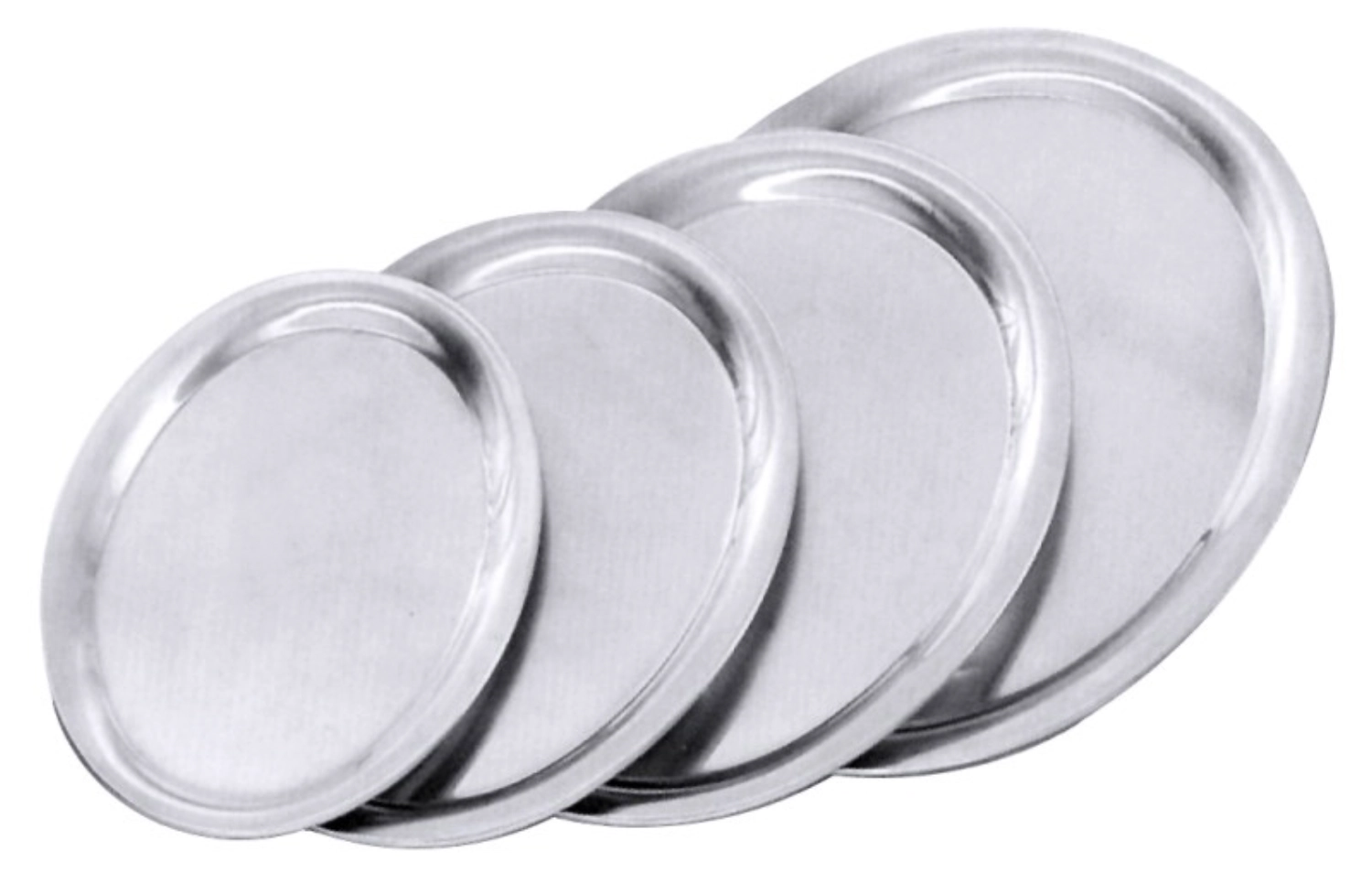 Plateau de service ovale 26.5x19.5cm, acier inoxydable brill