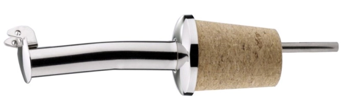 Verseur de bouteille 9 cm bouchon naturel avec tube d'air et