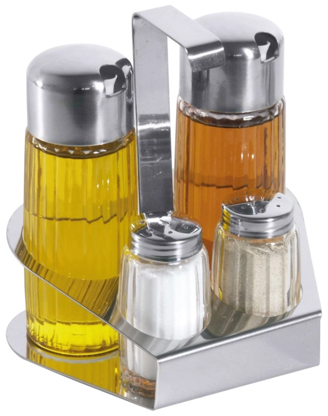 4 pcs. service sel et poivre, vinaigre et huile
