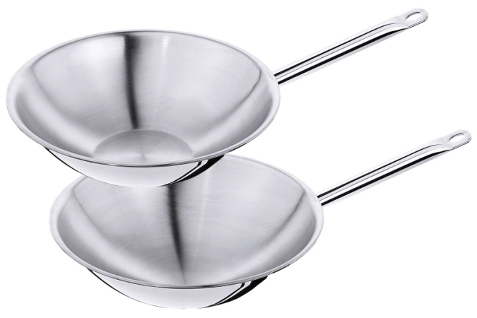 Wok acier inoxydable multicouche, fond plat