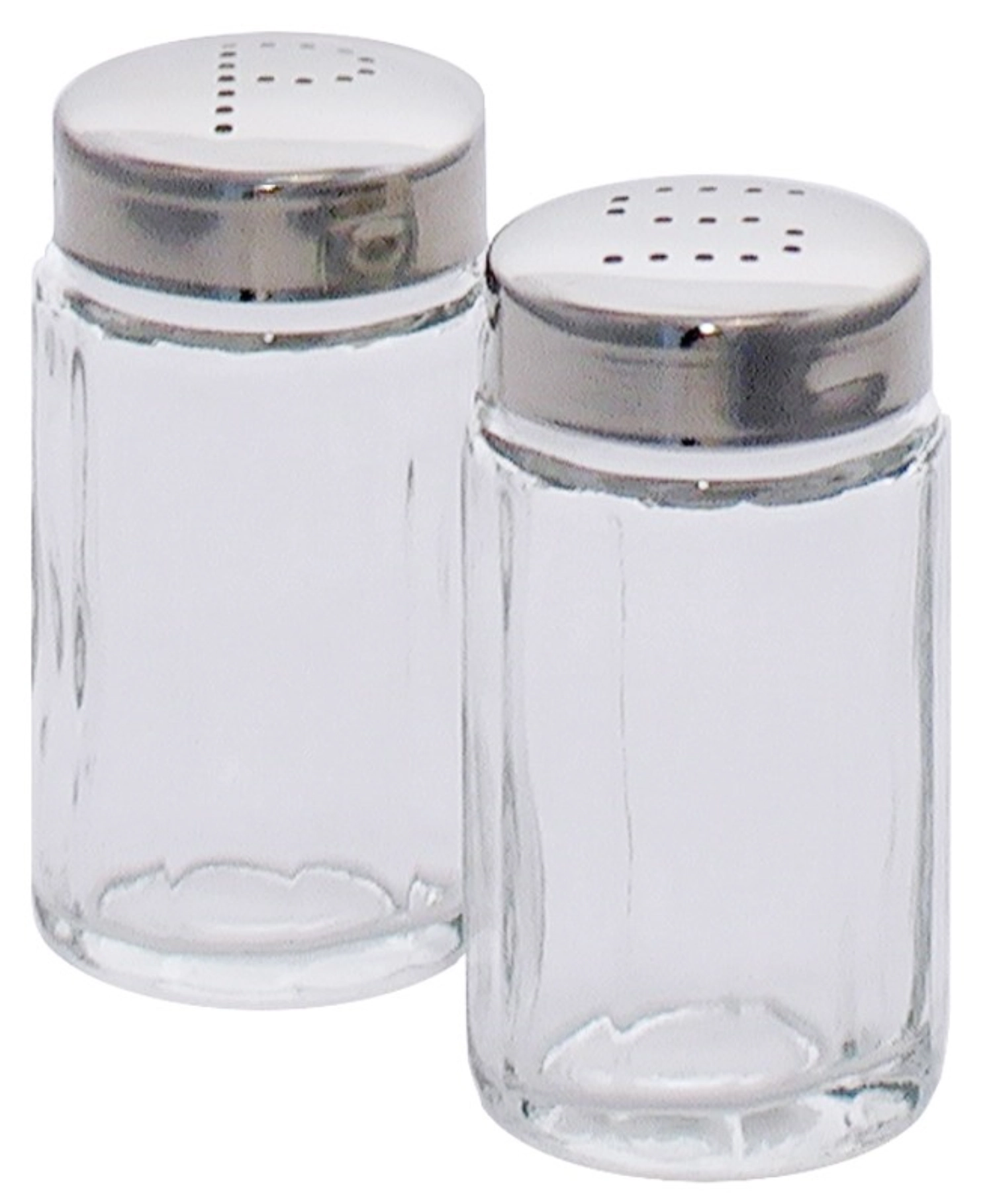 Salzstreuer geriffeltem Pressglas, Kappe 18/10 3.8x7cm