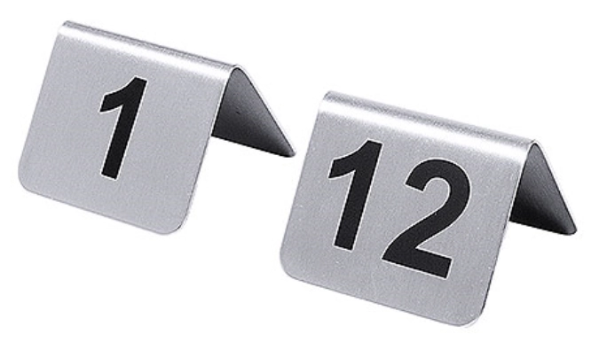 Plaques de numérotation de table 1-12