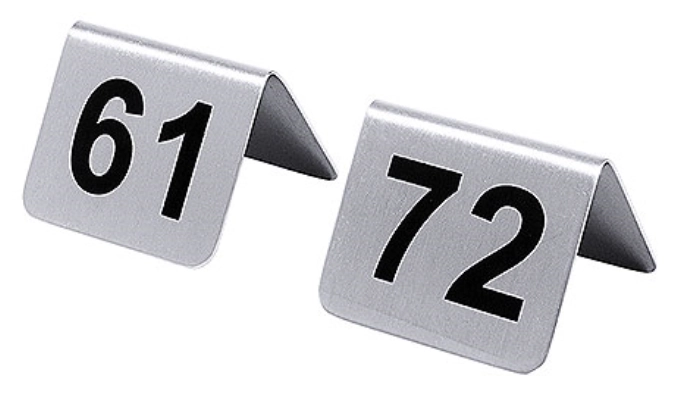 Plaques de numéros de table 61-72