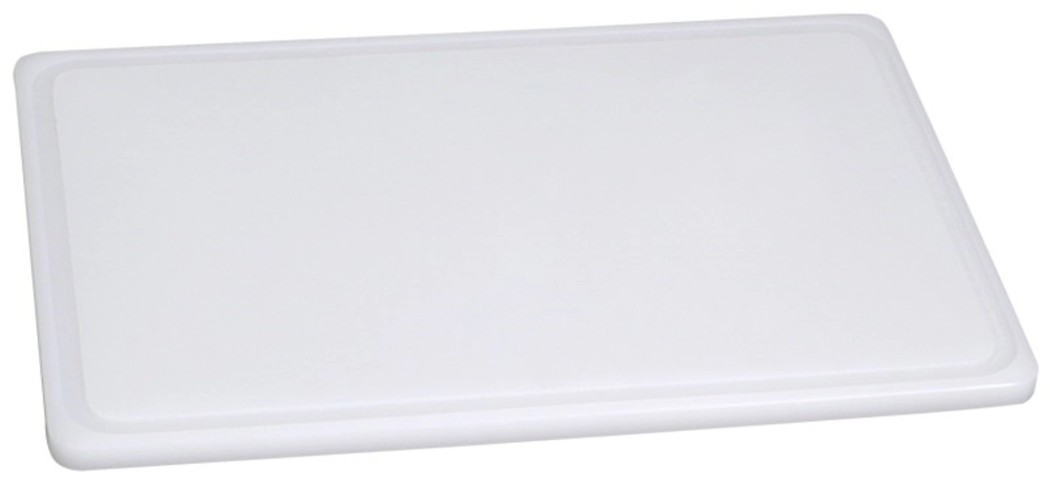Schneidbrett weiss 60x40cm H: 2cm mit Saftrille mit Füsschen