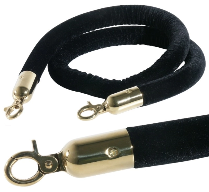 Corde de délimitation, noir 150cm a. oeillet doré