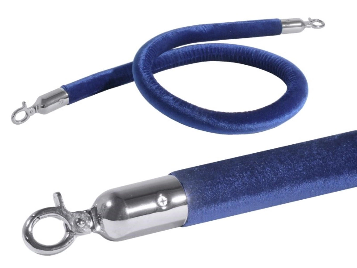 Corde de délimitation, bleu, 150 cm a. ferrures chromées
