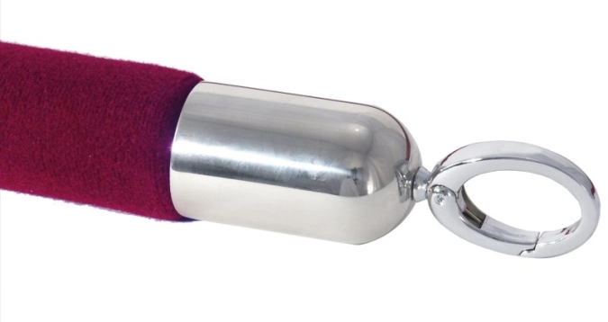Corde pour poteau de barrage, rouge foncé, L : 1.5m, crochet