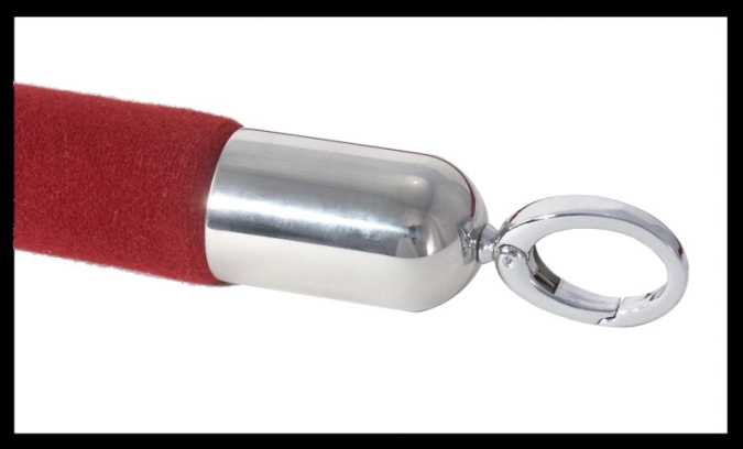 Corde de délimitation, rouge, 250 cm a. ferrures chromées