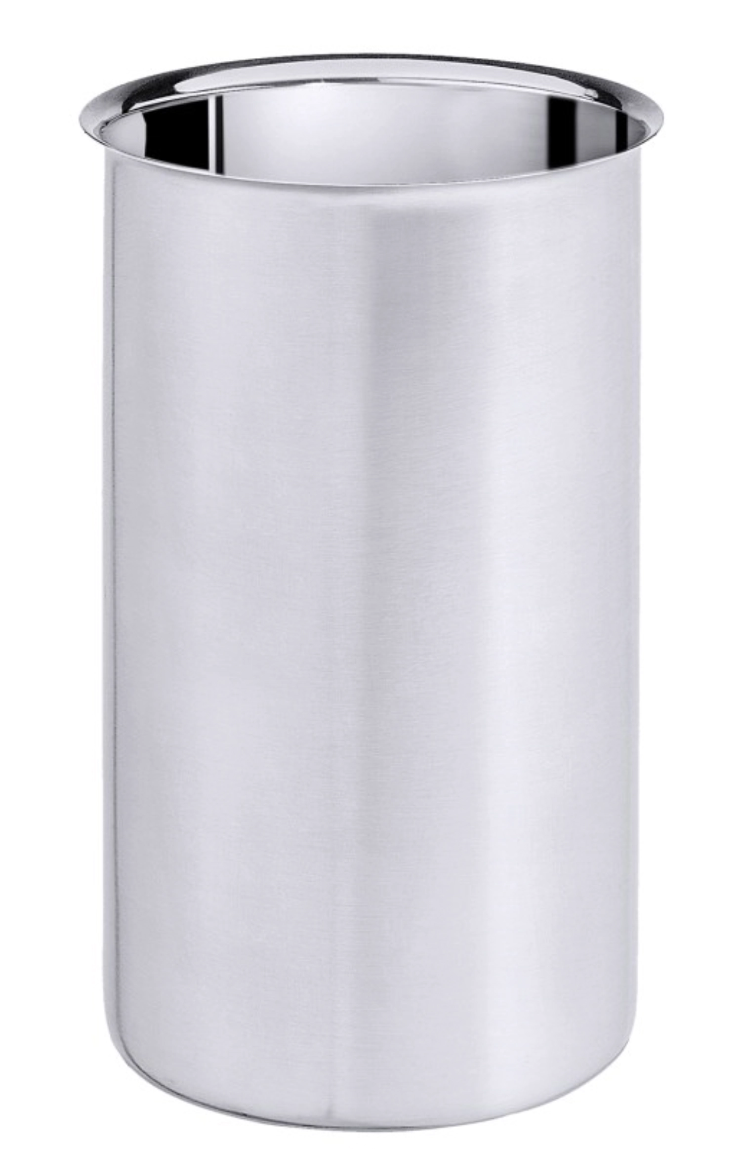 Gobelet cuillère/paille à boire 14cm, extérieur satiné 18/10