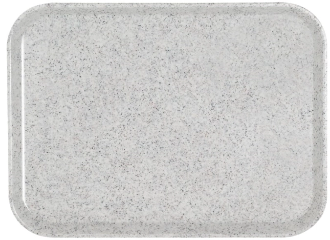 Plateau fibre de verre, gris granit, 46 cm x 36 cm