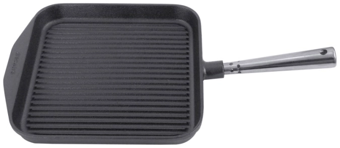 Eisenguss-Grillpfanne quadratisch 24 cm