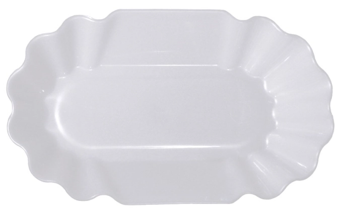 Barquette à frites blanche 19.5x11.5cm H : 3.5cm, polypropyl