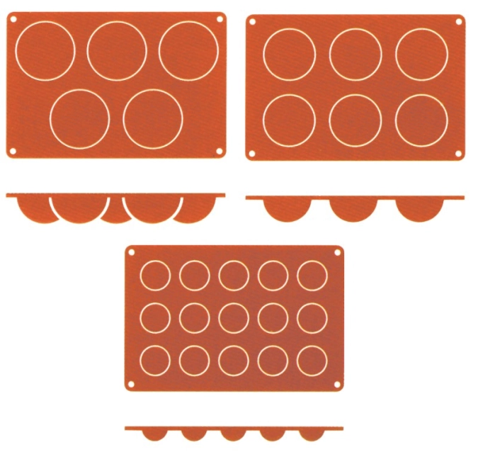 Tapis de cuisson silicone Demi-sphère a. 6 moules, 7 cm