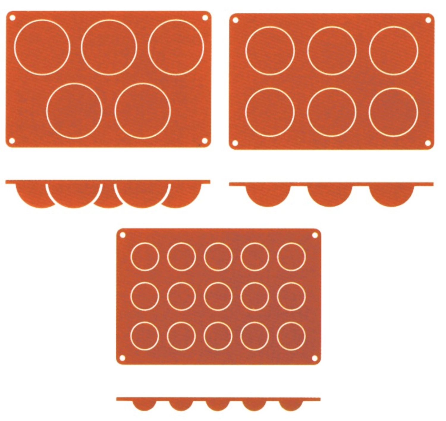 Tapis de cuisson silicone Demi-sphère a. 15 moules , 4 cm