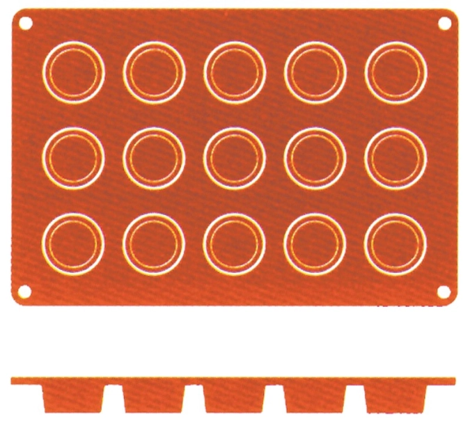 Tapis de cuisson silicone Petits-Fours 15 formes, 4 cm