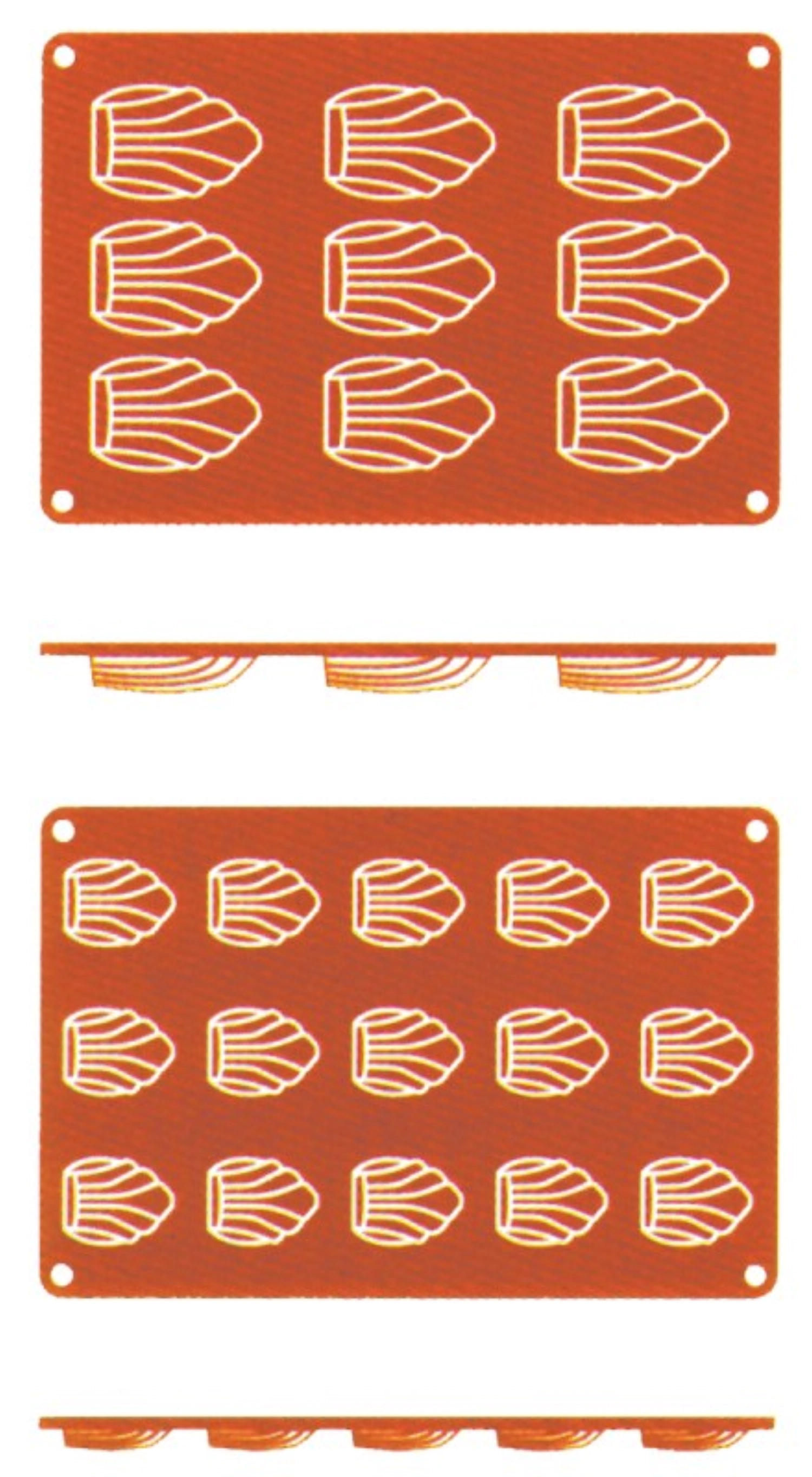 Tapis de cuisson en silicone Madeleine, 6 cm