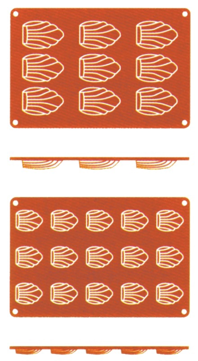 Tapis de cuisson en silicone Madeleine, 6 cm