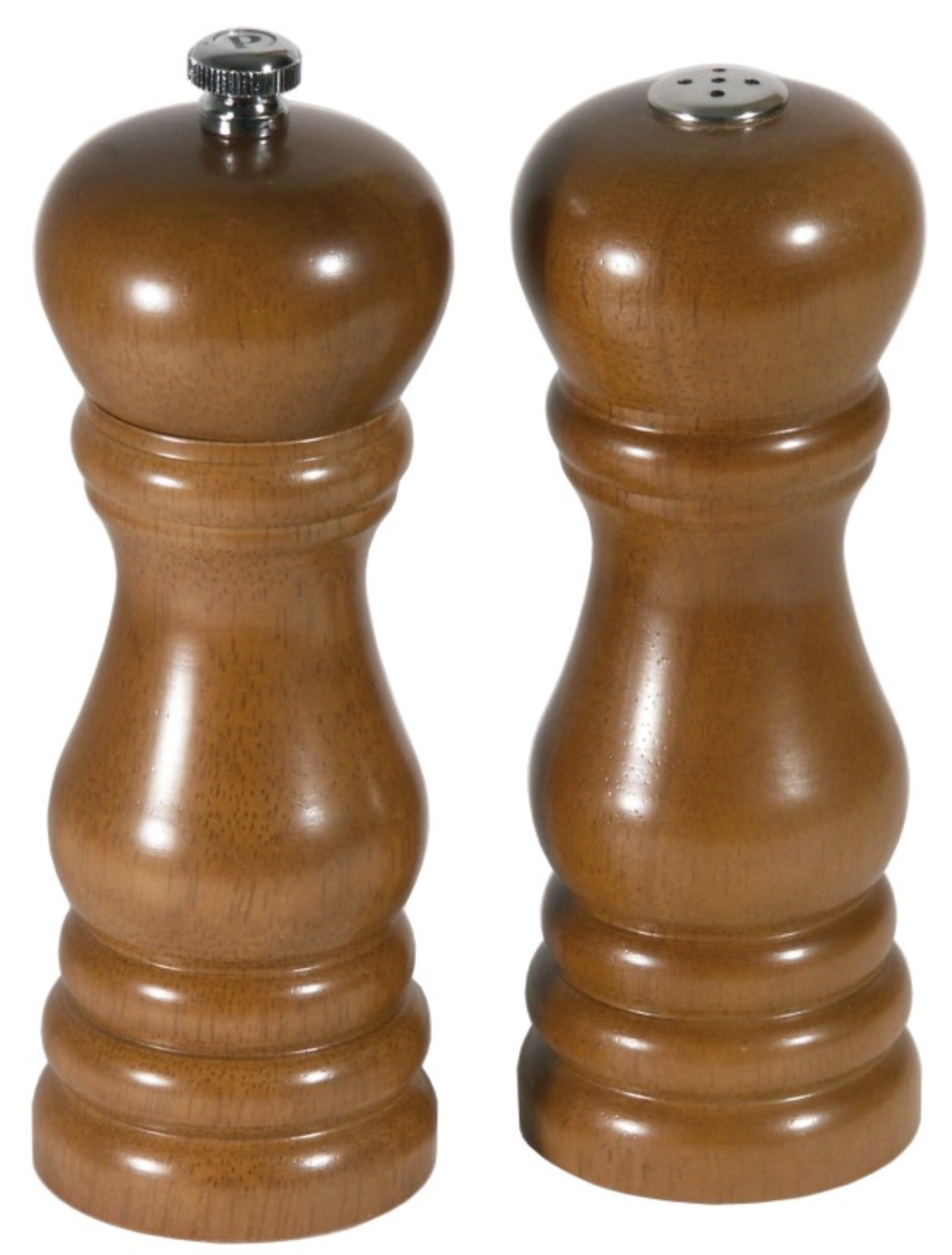Set salière/moulin à poivre bois brun foncé, 16 cm