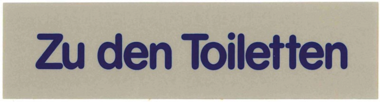 Wortschild ZU DEN TOILETTEN