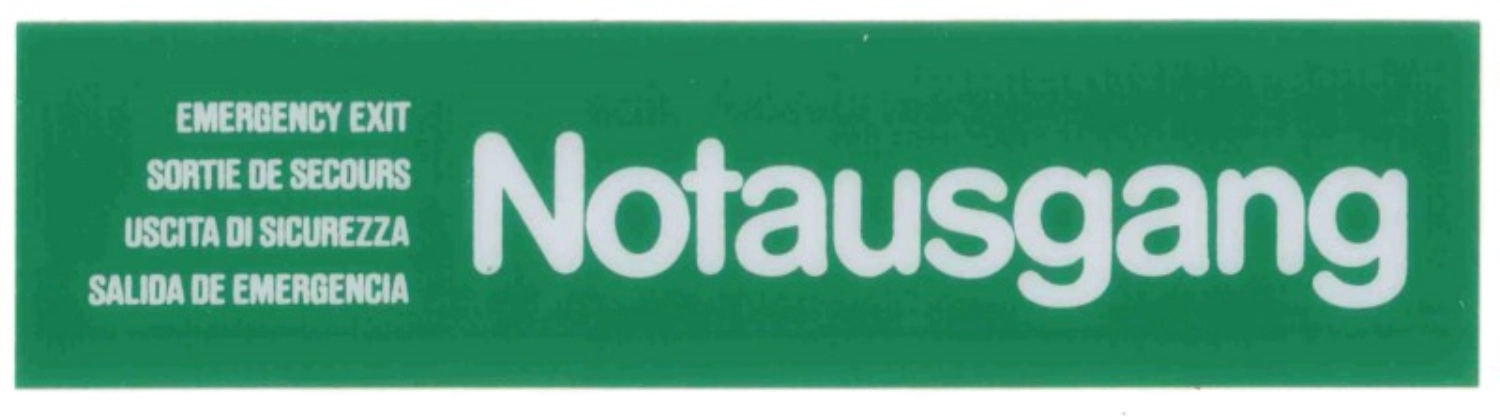 Wortschild NOTAUSGANG grün