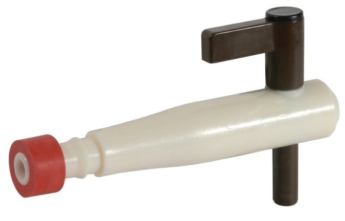 Kunststoff-Zapfhahn mit rotem Küken