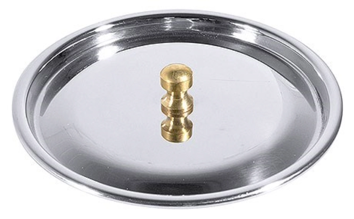 Couvercle ø12cm inox a. poignée laiton
