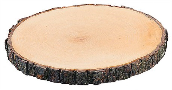 Rindenbrett rund ø20-22cm Dicke: 2cm, Esche lackiert