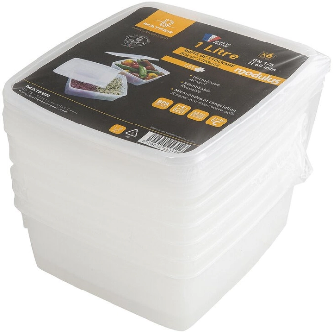 6xPP Weiche Dosen und Deck. 1/6 1L