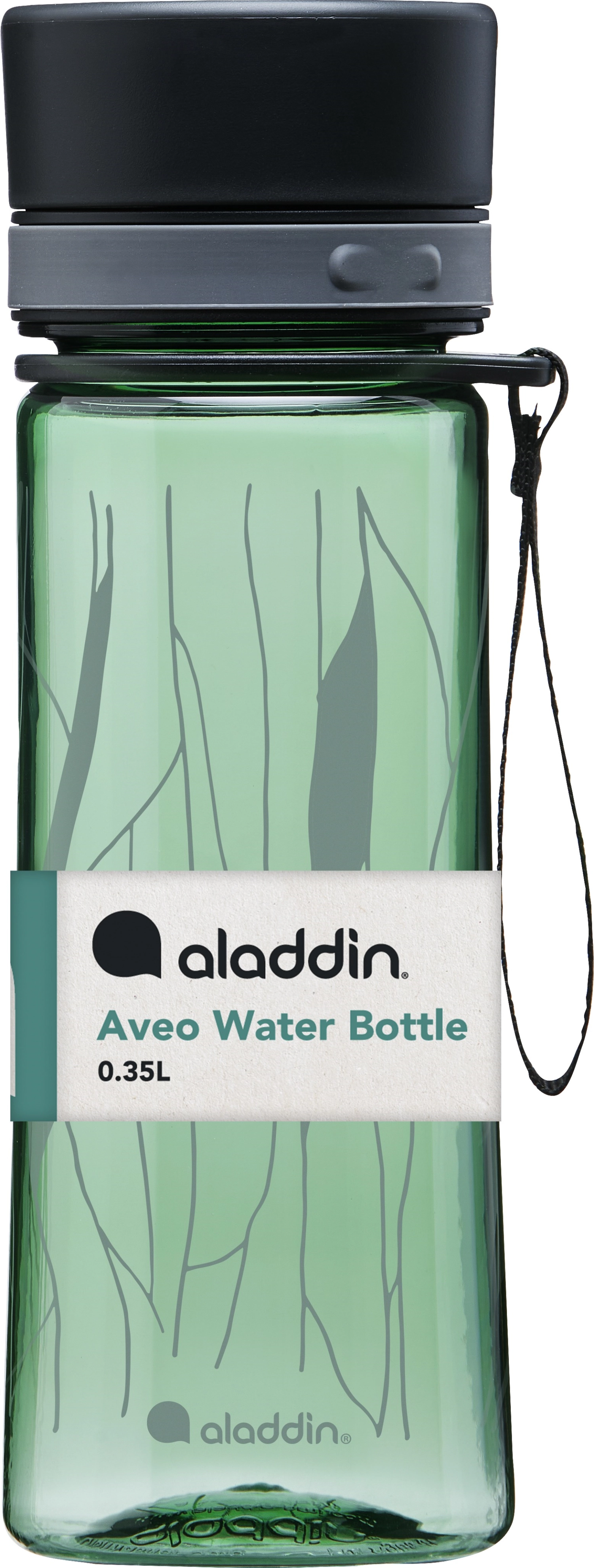 Aladdin aveo water bottle 0.35l basil green leaf print