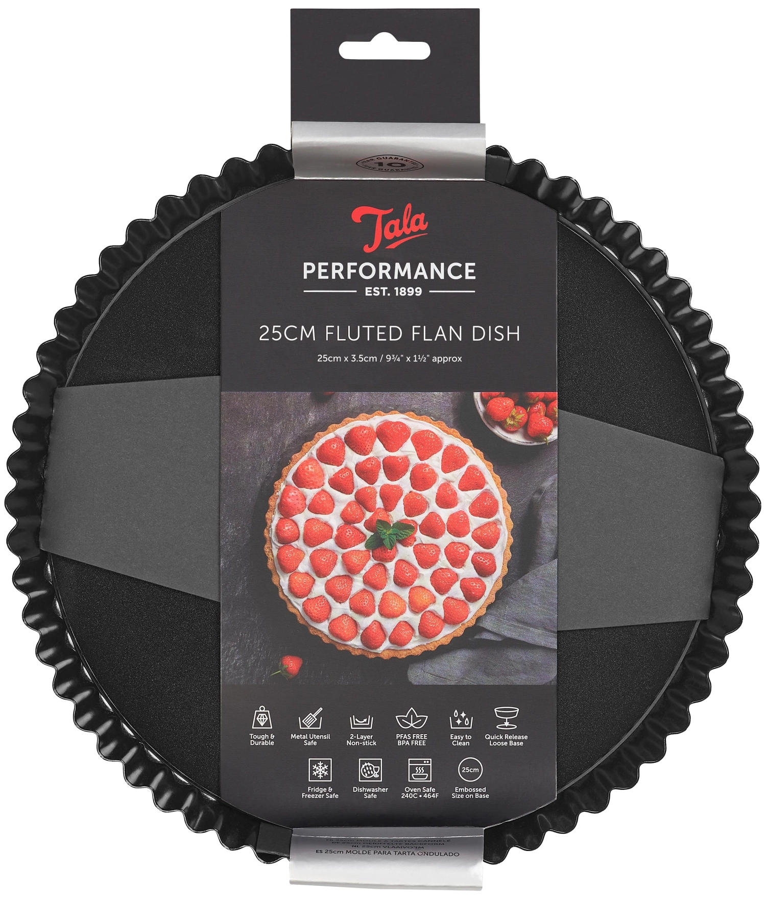 Moule à tarte, d25cm, h3.5cm, antiadhésif