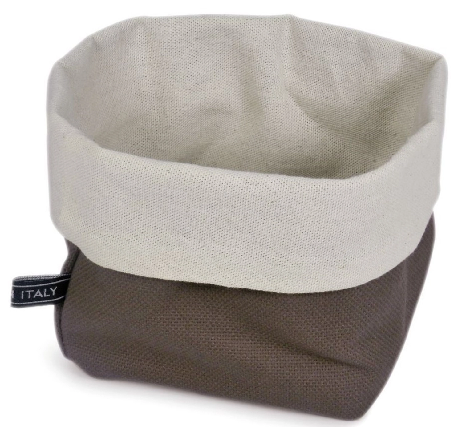 Corbeille à pain carrée, grande en coton marron 18x18cm