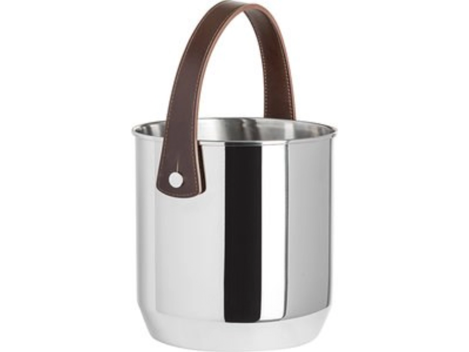 Seau Cacao a. anse en cuir D19 cm H19.5cm