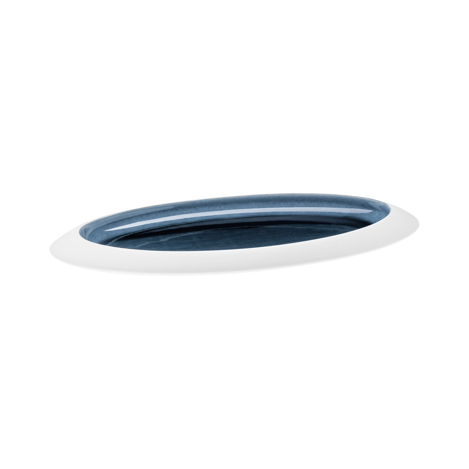 Blue Silent Ovale Platte