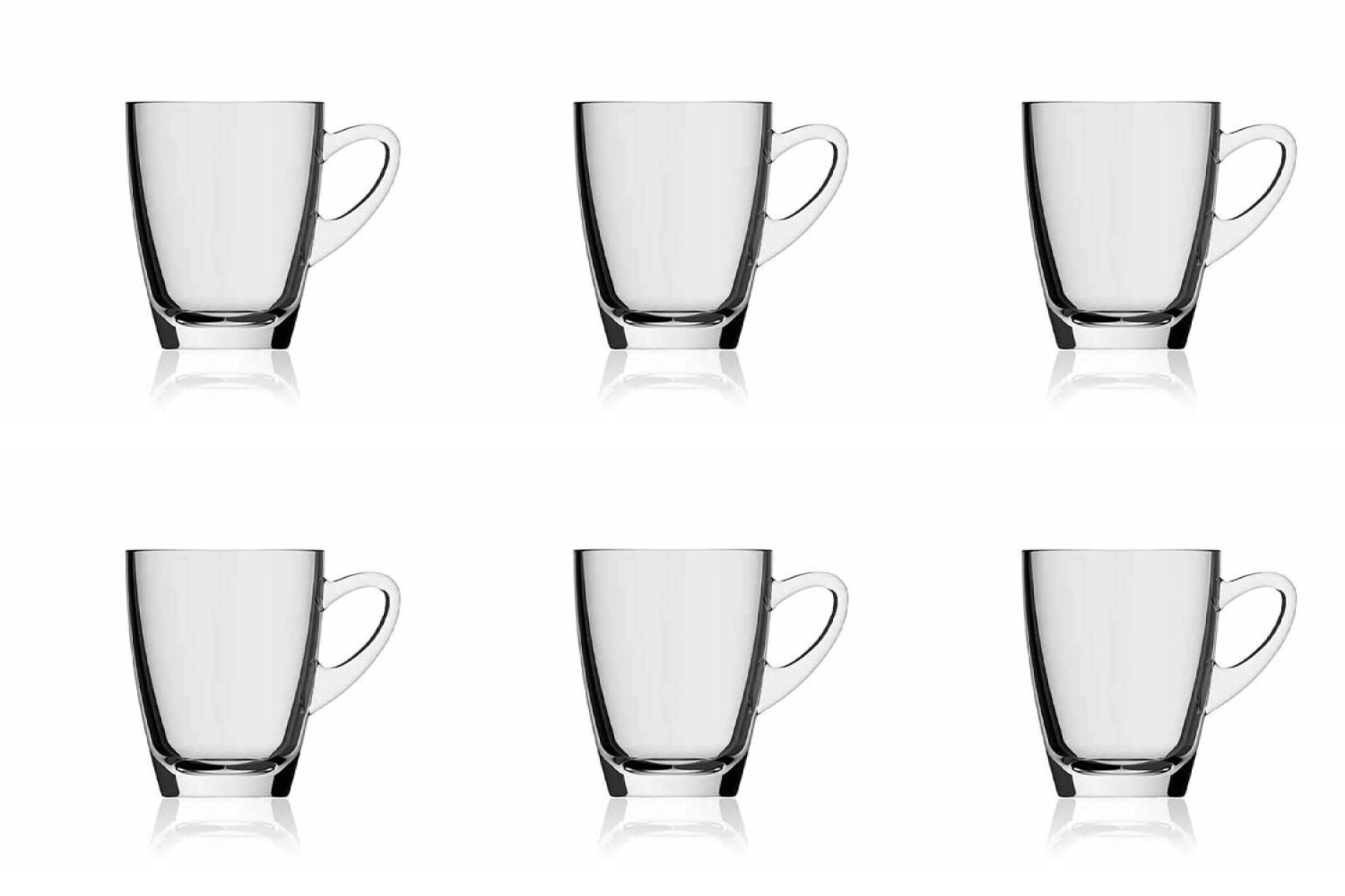 6er Set Kenia Glas Henkelbecher breit 31cl