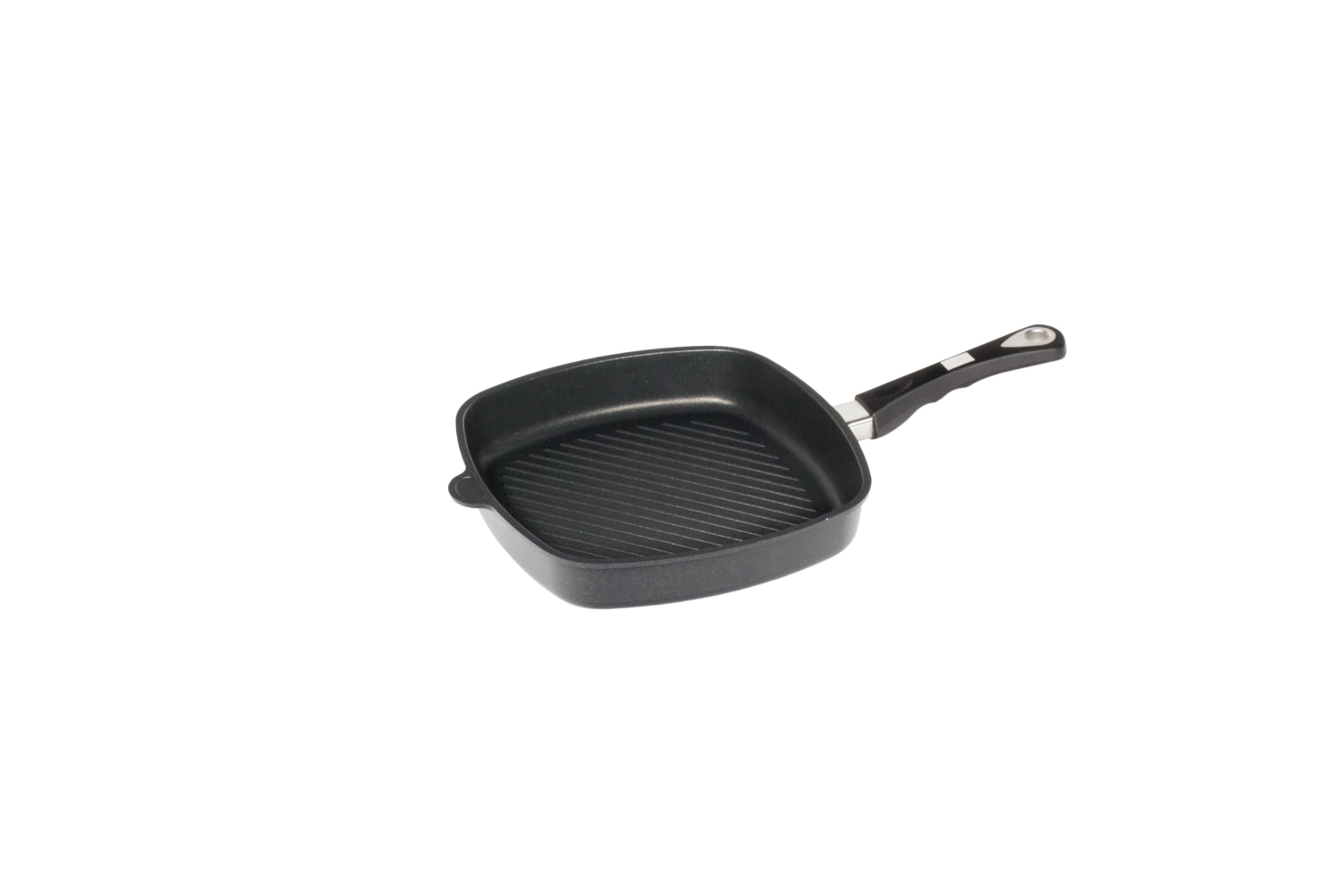 Poêle d'angle 28x28cm, H5cm a. fond de gril