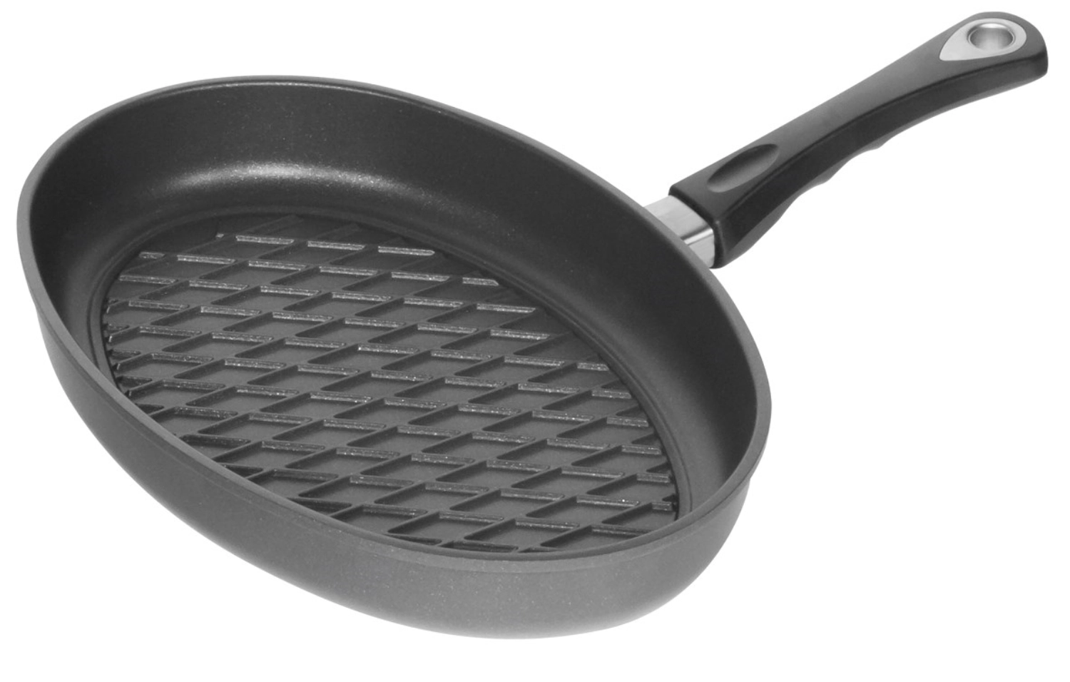 Poêle à griller ovale 35x24cm induction a. motif en losange