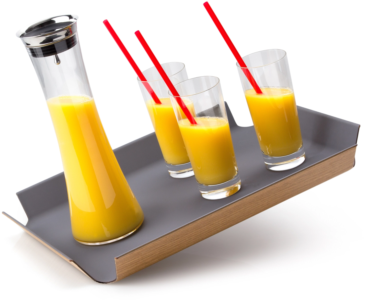 Plateau antidérapant gris, 45x34 cm